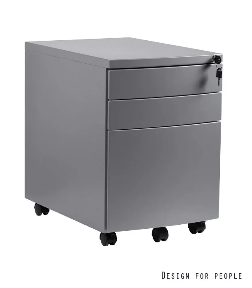 Kumode Kontener RP-01 · Sudrabs · 39 × 56 × 56 cm