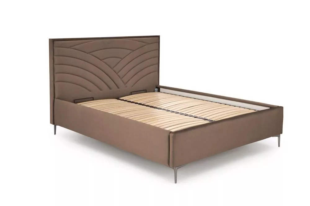 Gulta Modulo 3 160x200 ar stelāžu Guļamvietas platums: 160 cm, Guļamvietas garums: 200 cm, · Gaiši brūns · 175 × 216 × 1