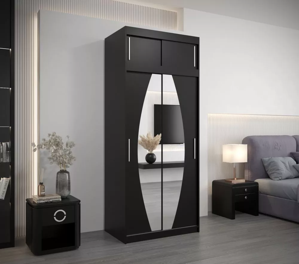 Skapis Elypse Plus · Melns · 100 × 62 × 240 cm