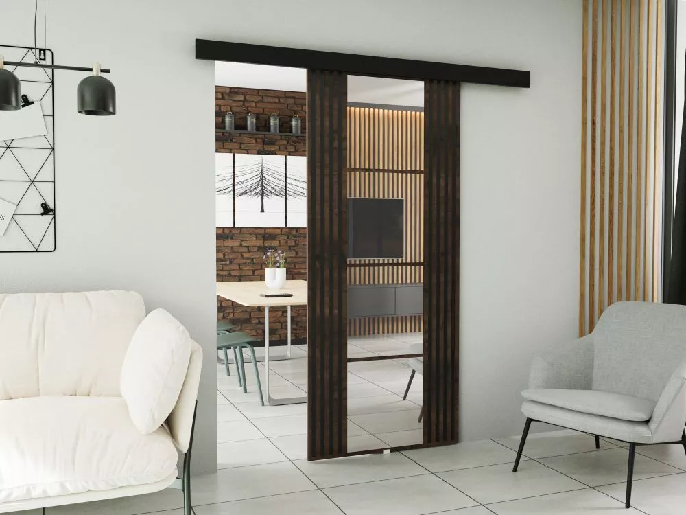 Bīdāmās durvis Empi Mirror · Tumšais osis · 96 × 205 cm