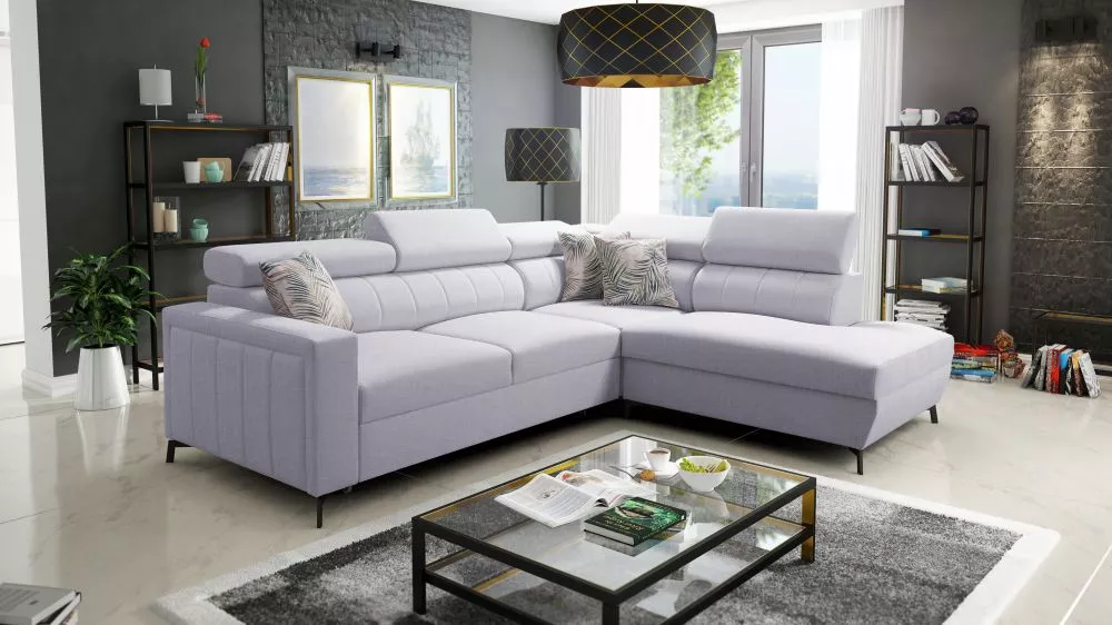 Dīvāns Baltico 3 Mini Premium Standard · Gaiši pelēks · 224 × 265 × 83 cm