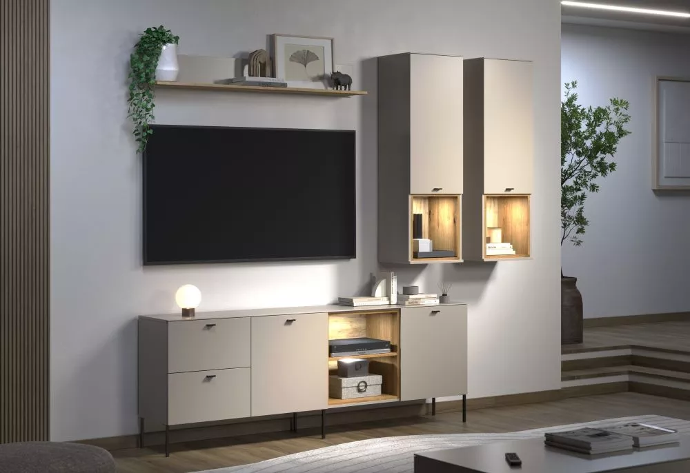 Sekcija Sao Paulo Set ar LED Korpusa krāsa: kašmīrs, · 250 × 40 × 215 cm