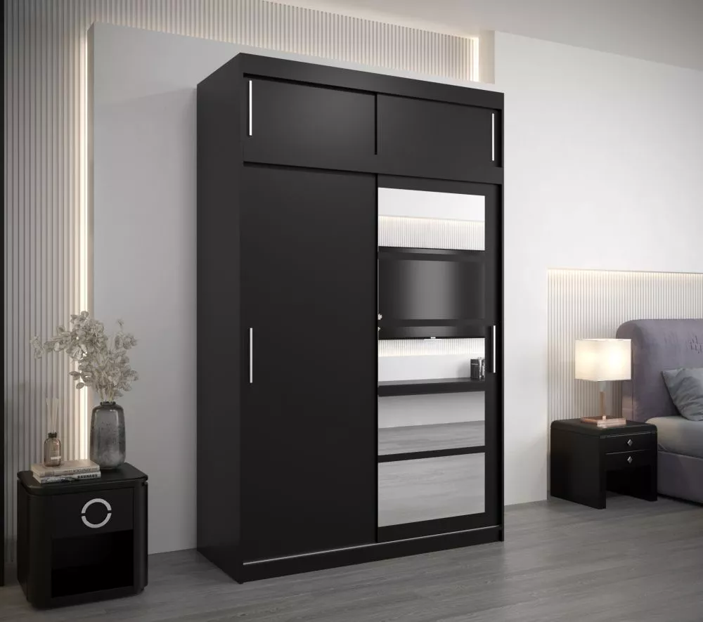 Skapis Roma 1 Premium · Melns · 150 × 62 × 240 cm