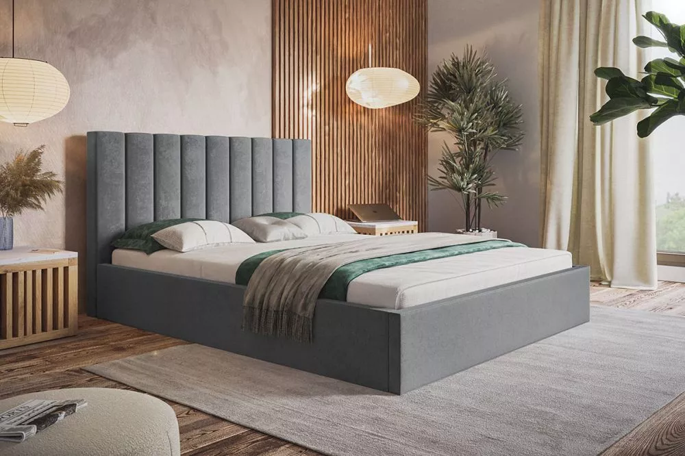 Gulta Slim 9 standard ar stelāžu Guļamvietas platums: 90 cm, Guļamvietas garums: 200 cm, stelāžas tips: koka, · Pelēks ·