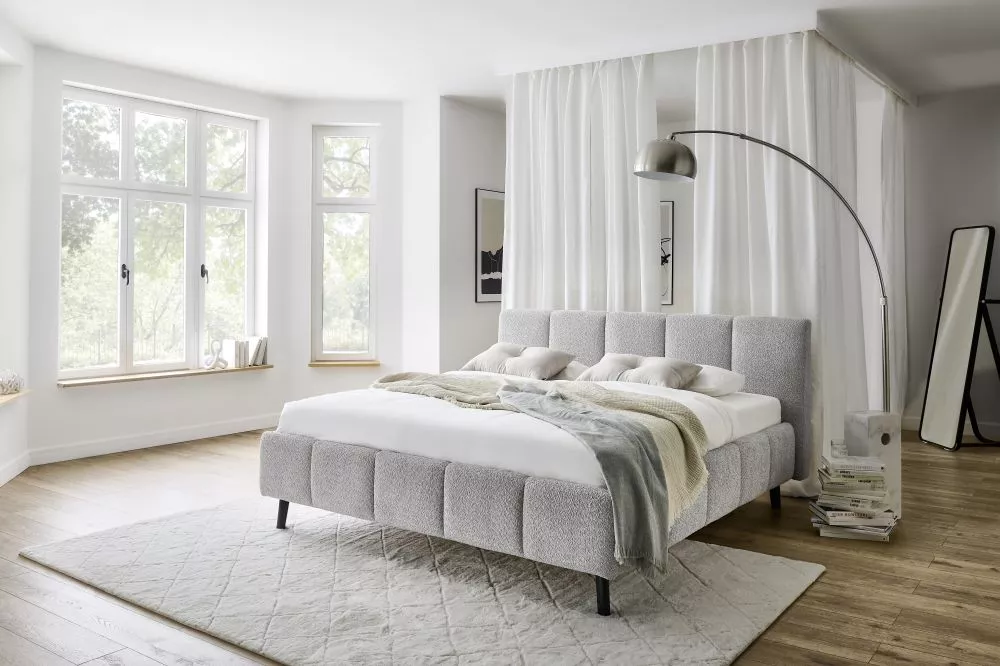 Gulta Alva Standard ar stelāžu Guļamvietas platums: 160 cm, Guļamvietas garums: 200 cm, stelāžas tips: koka, · Sudrabs ·
