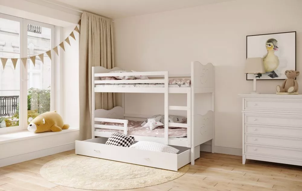 Bērnu gulta Max MDF 80x190 ar stelāžām Guļamvietas platums: 80 cm, Guļamvietas garums: 190 cm, · 86 × 198 × 158 cm