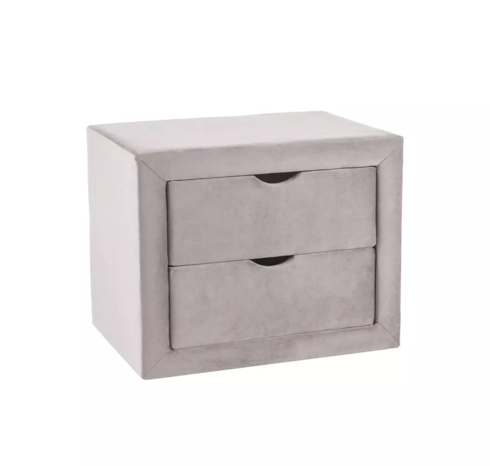 Naktsgaldiņš ET-002 Velvet · Gaiši pelēks · 50 × 35 × 42 cm