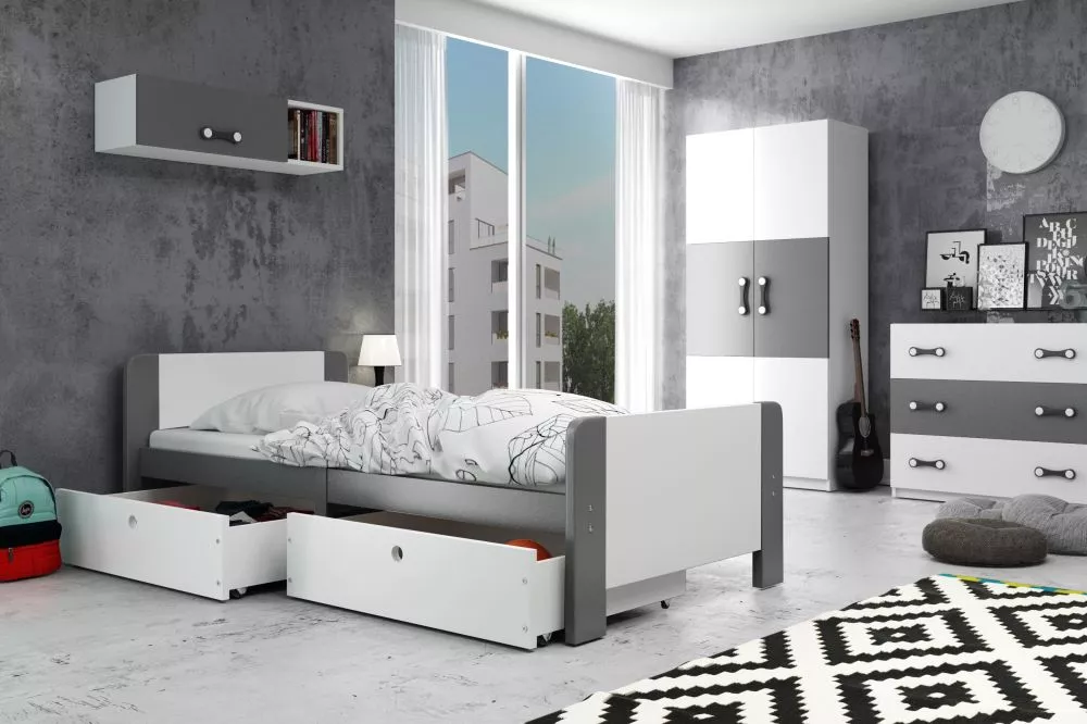 Bērnu gulta Arek ar stelāžu Guļamvietas platums: 80 cm, Guļamvietas garums: 200 cm, · 88.5 × 203 × 64 cm