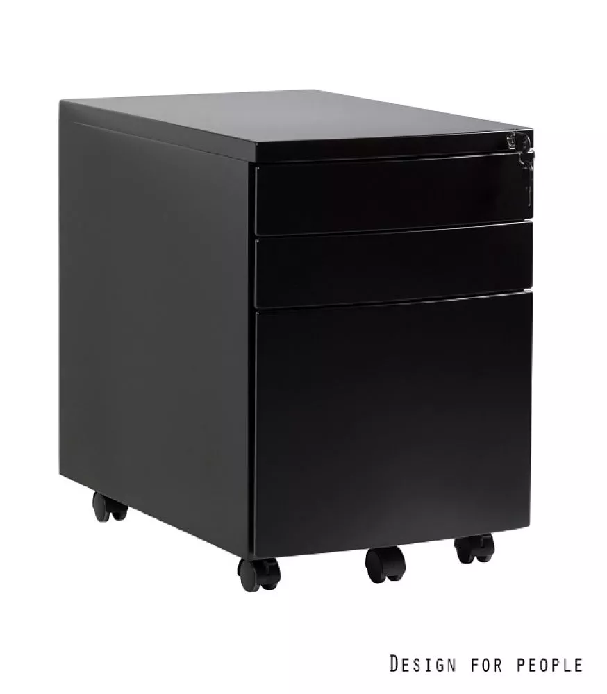 Kumode Kontener RP-01 · Melns · 39 × 56 × 56 cm