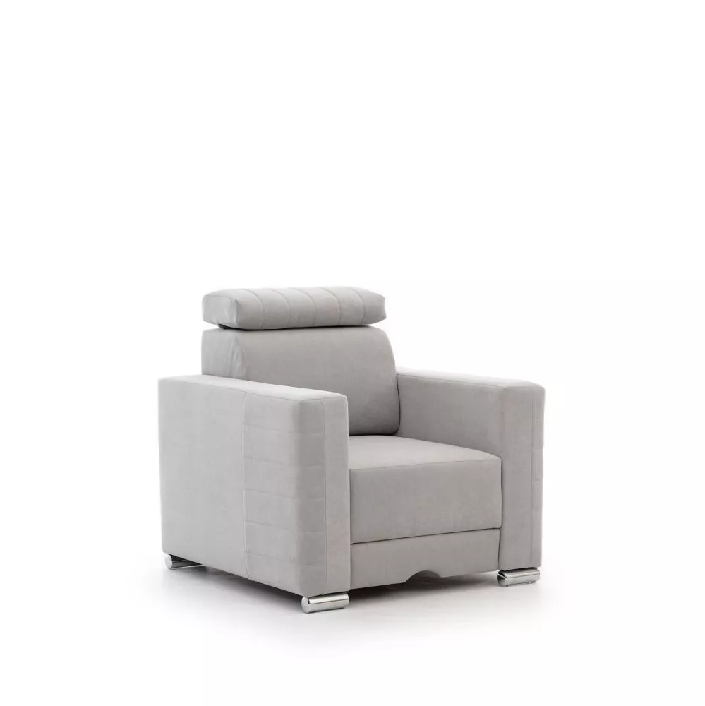 Mīksts krēsls Pesaro 1S Standard Sēdvietas dziļums: 57 cm, · Pelēks · 94 × 93 × 92 cm