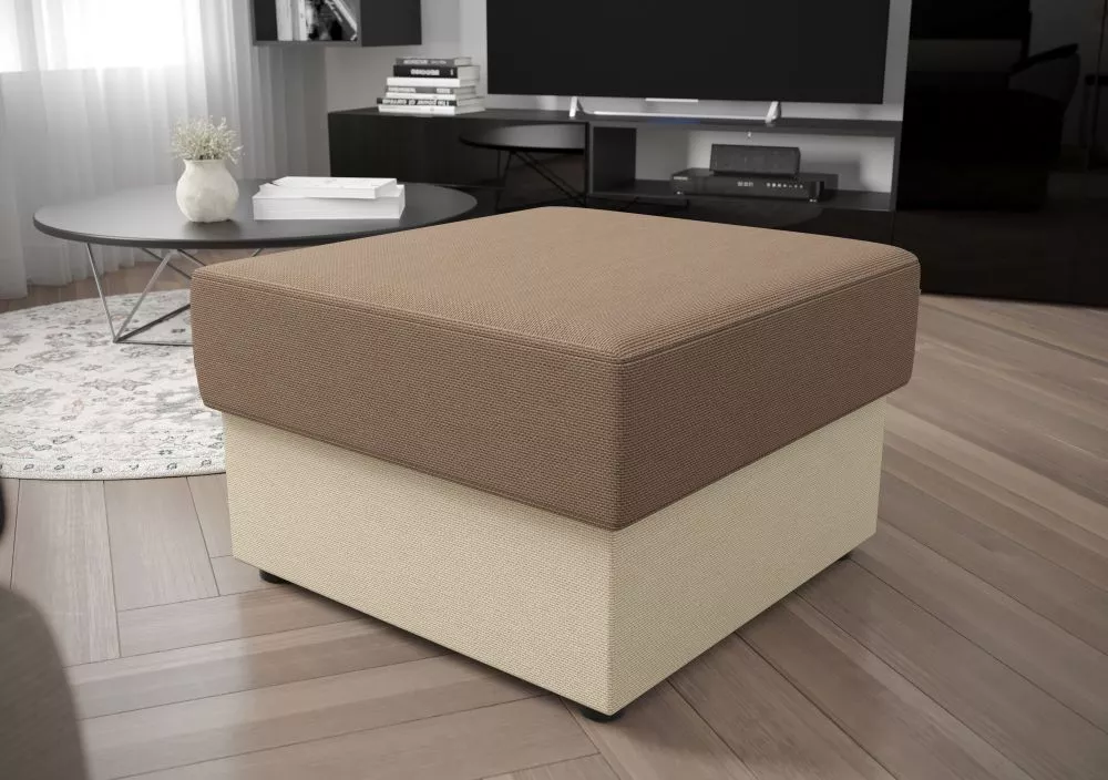 Pufs Rebi P Standard Auduma numurs: Rainbow 05 + 16, · Bēšs + krēms · 70 × 36 × 70 cm