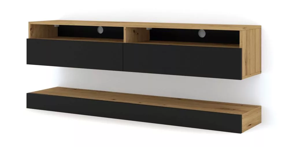 TV tumba Duo 160 ar LED · 160 × 34 cm