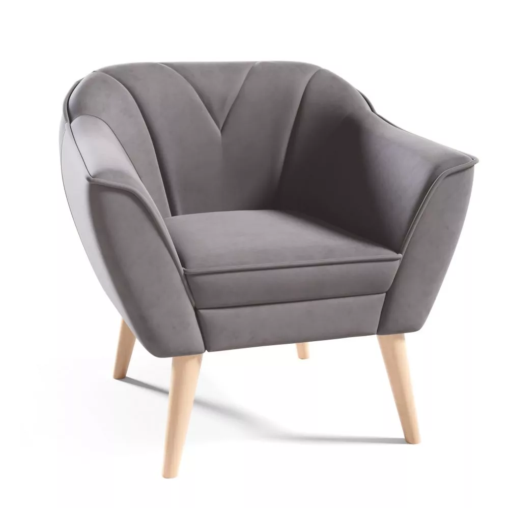 Mīksts krēsls Flora typ 204 Standard Sēdvietas dziļums: 52 cm, · Gaiši pelēks · 80 × 71 × 75 cm