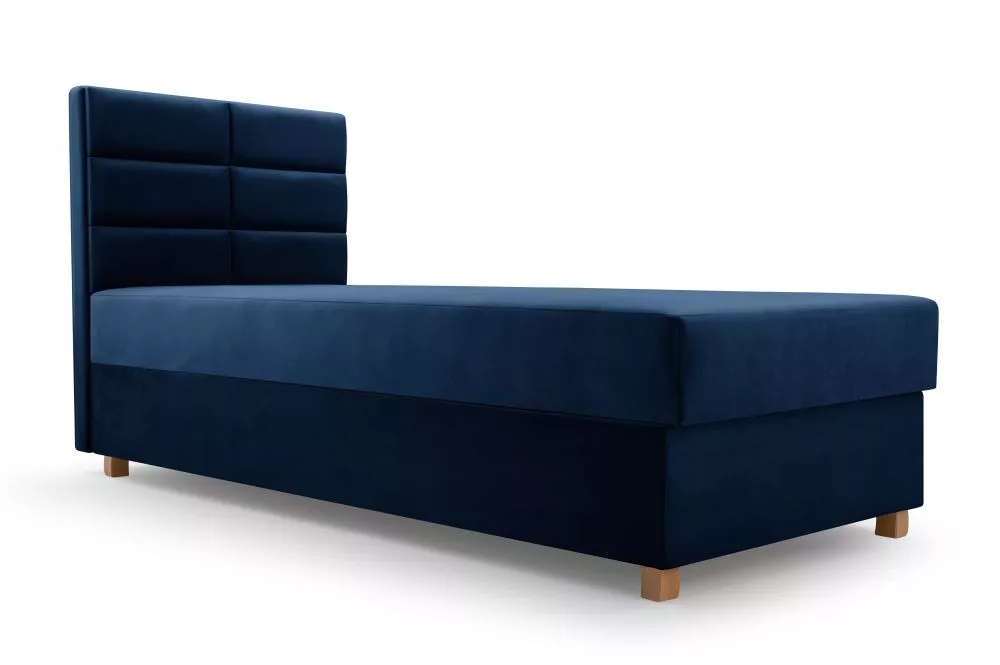 Gulta Piano 1 Boxspring Standard Guļamvietas platums: 82 cm, Guļamvietas garums: 186 cm, · Zils · 84 × 196 × 98 cm