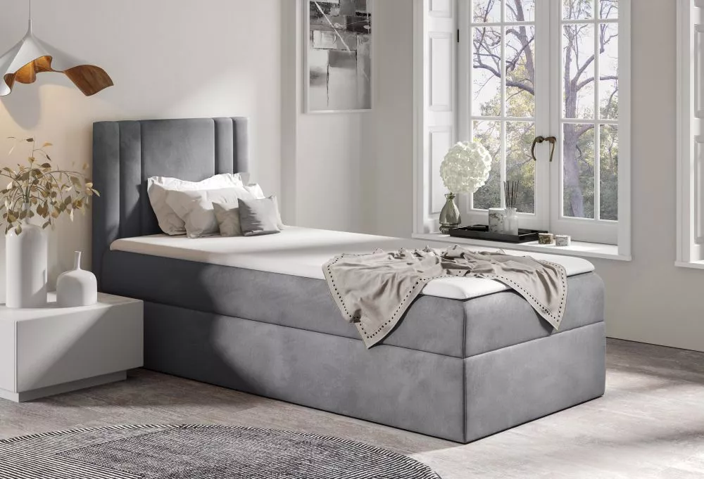 Gulta Carmen mini Boxspring Standard Guļamvietas platums: 80 cm, Guļamvietas garums: 200 cm, · Pelēks · 82 × 208 × 103 c