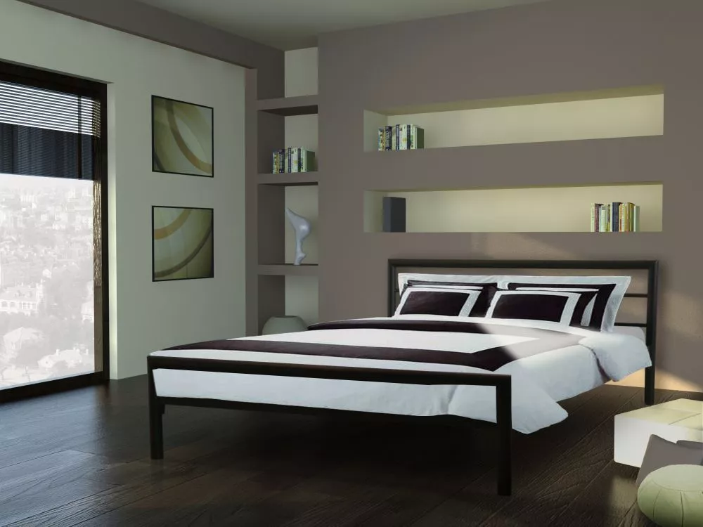 Gulta Inga ar stelāžu Guļamvietas platums: 160 cm, Guļamvietas garums: 200 cm, · Melna · 167 × 206 × 73 cm