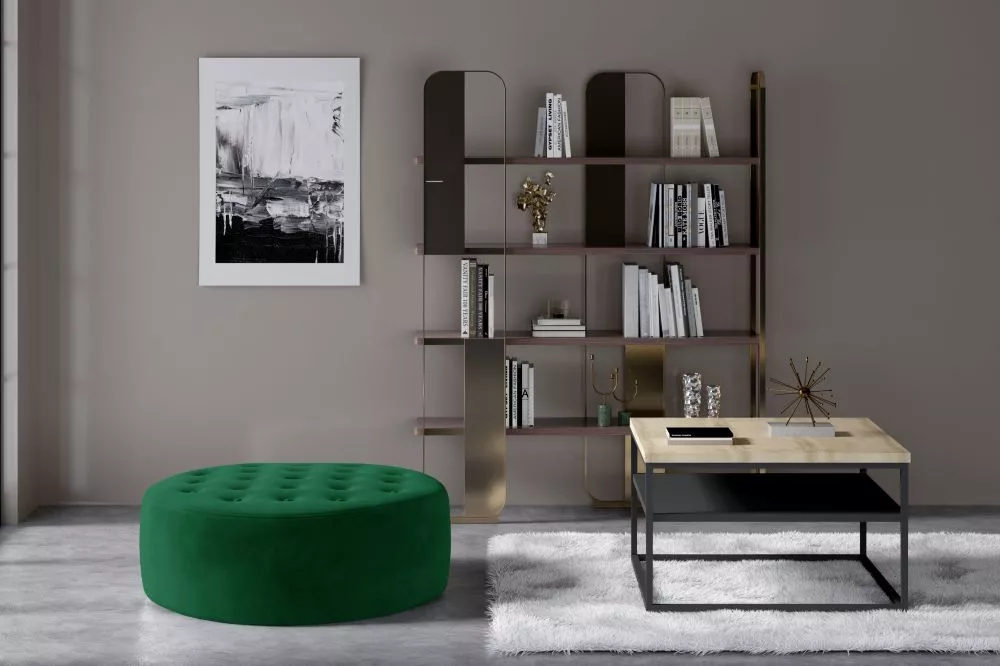 Pufs Monty Standard Auduma numurs: Monolith 37, · Zaļš · 70 × 28 × 70 cm