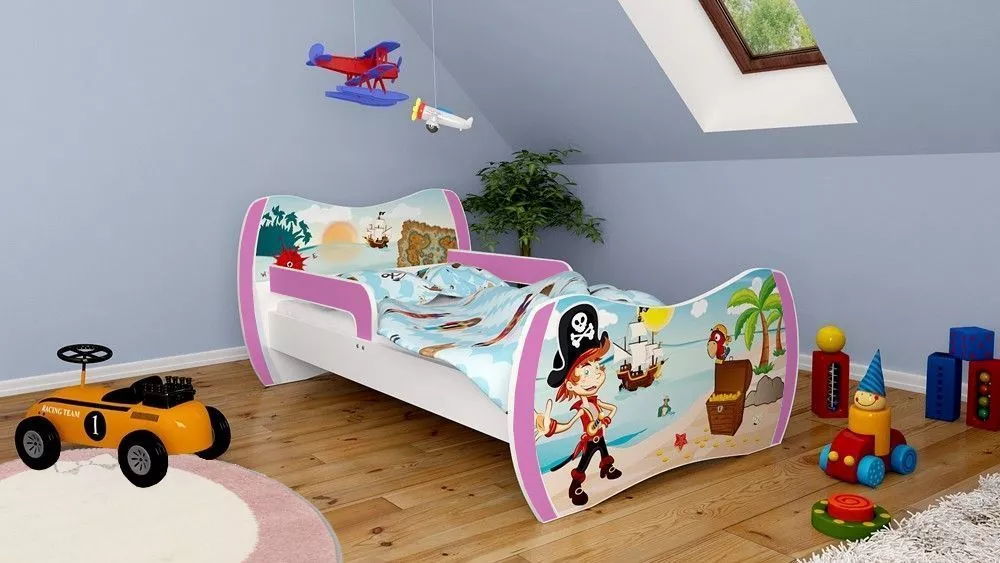 Bērnu gulta Dream L01 140x70 DM11 ar stelāžu Guļamvietas platums: 70 cm, Guļamvietas garums: 140 cm, · 94 × 144 × 71 cm
