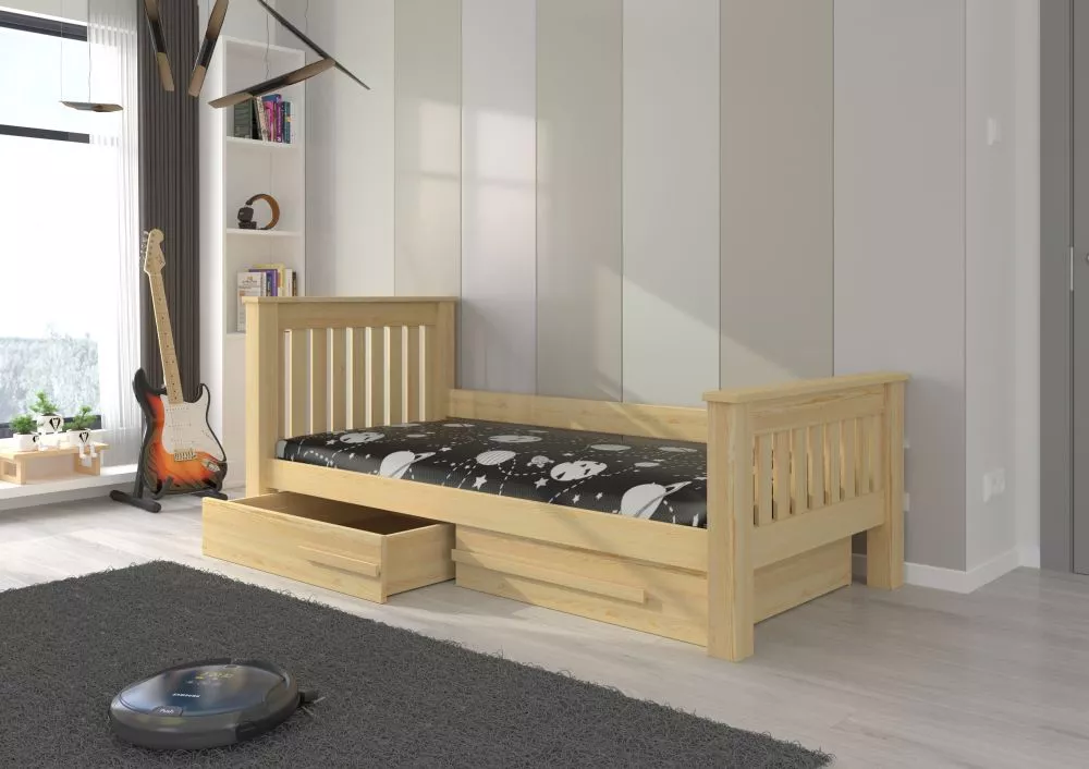 Bērnu gulta Carmen 80x180 ar stelāžu Guļamvietas platums: 80 cm, Guļamvietas garums: 180 cm, · 94 × 197 × 97 cm