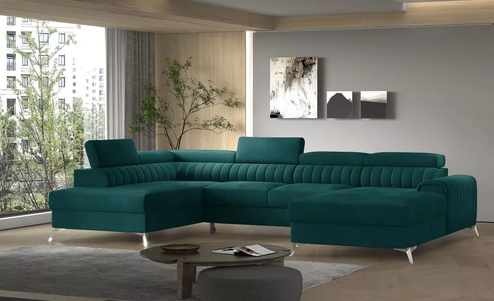 Dīvāns Lacante Premium standard · Jūraszaļš · 202 × 347 × 74 cm