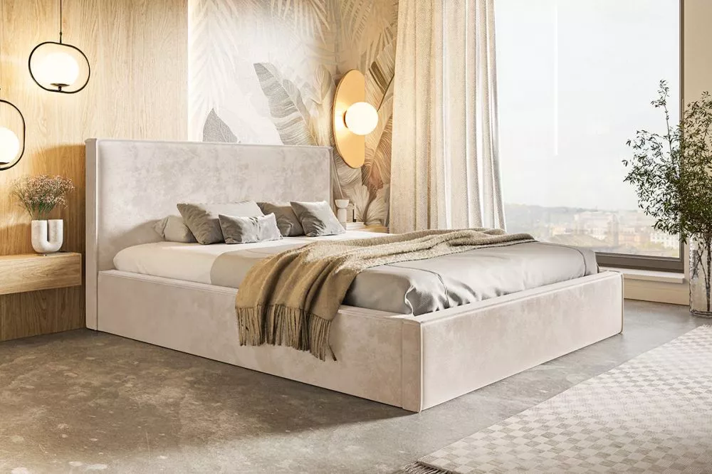Gulta Slim 12 standard ar stelāžu Guļamvietas platums: 160 cm, Guļamvietas garums: 200 cm, stelāžas tips: koka, · Gaiši 
