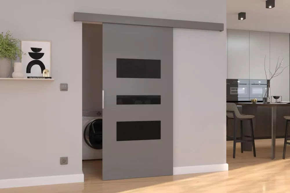 Bīdāmās durvis Cento · Pelēks · 106 × 205 cm