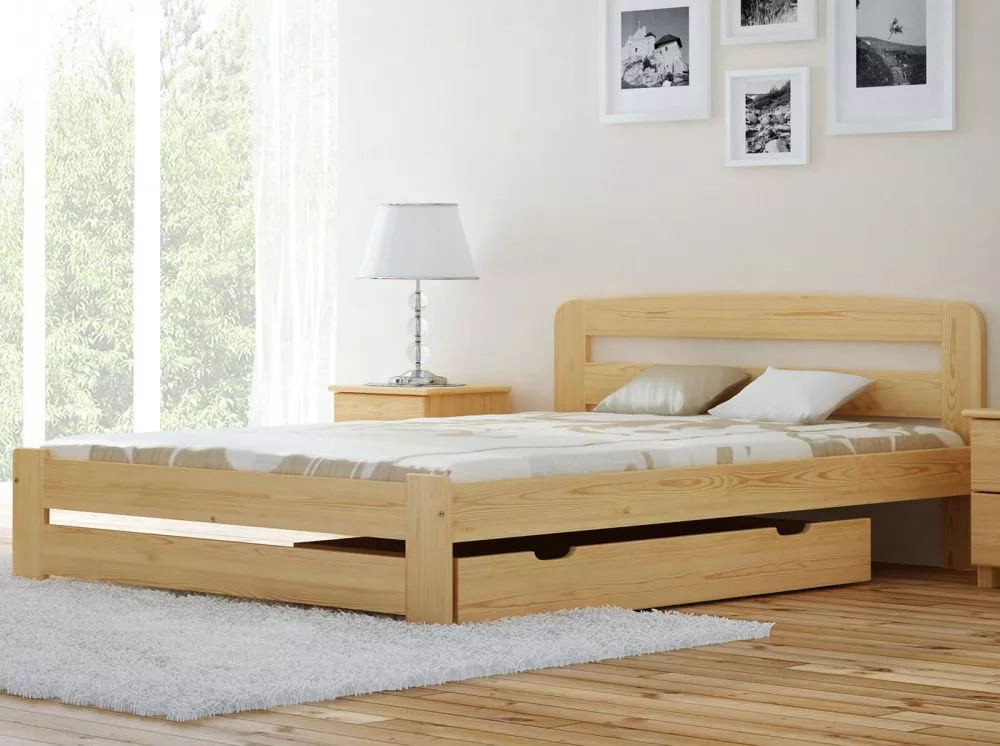 Gulta Lidia ar stelāžu Guļamvietas platums: 180 cm, Guļamvietas garums: 200 cm, · Priede · 188 × 207 × 69 cm