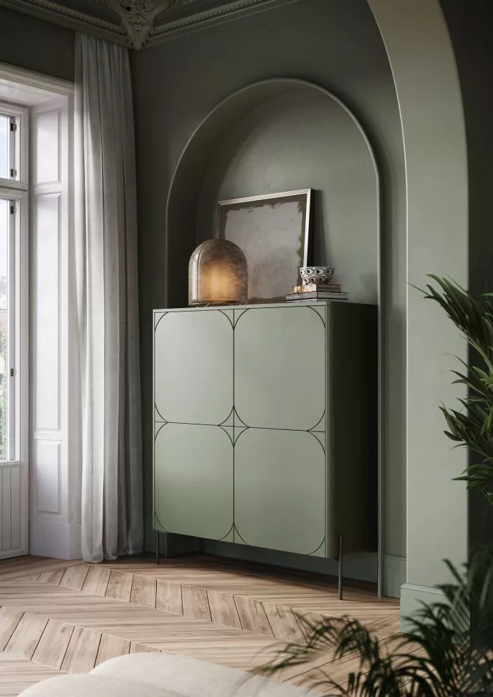 Kumode Sonatia K120 2D2SZ · Olīvu · 124 × 45 × 140 cm