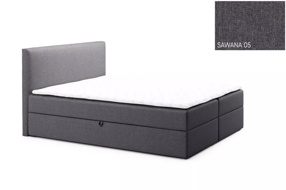 Gulta Noir Boxspring Standard Guļamvietas platums: 160 cm, Guļamvietas garums: 200 cm, · Tumši pelēks · 163 × 206 × 101 