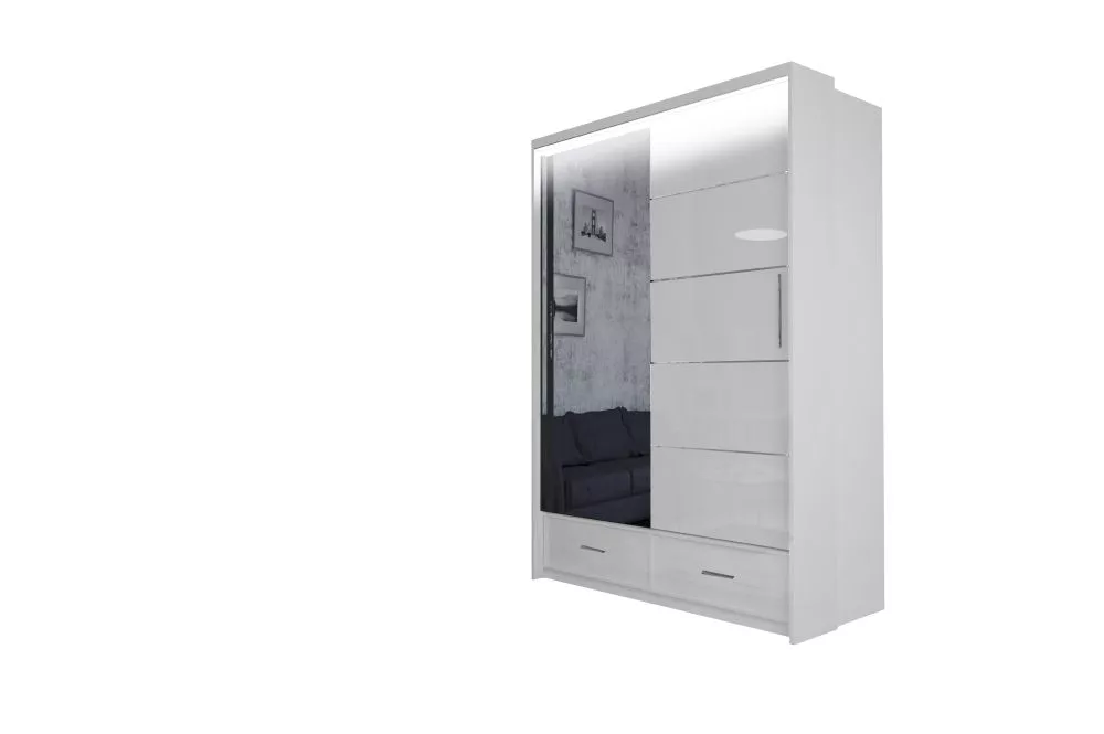 Skapis Sycylia ar LED · Balts · 150 × 66 × 220 cm