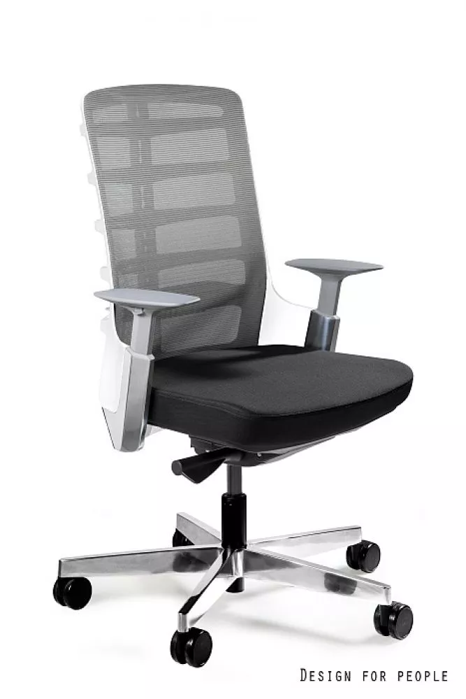 Datorkrēsls Spinelly M Korpusa krāsa: melns + pelēks, Elementu krāsa: balts, Sēdvietas platums: 50 cm, · 70 × 50 × 96 cm