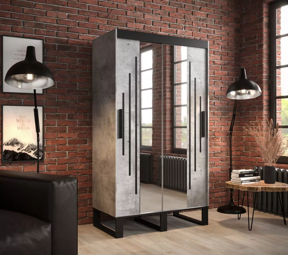 Skapis Loft Y1 · Betons · 120 × 62 × 212 cm