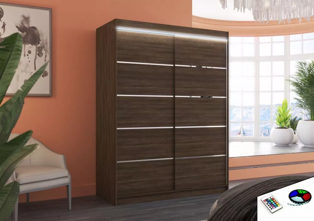 Skapis Luft ar LED · Šokolādes · 150 × 58 × 200 cm