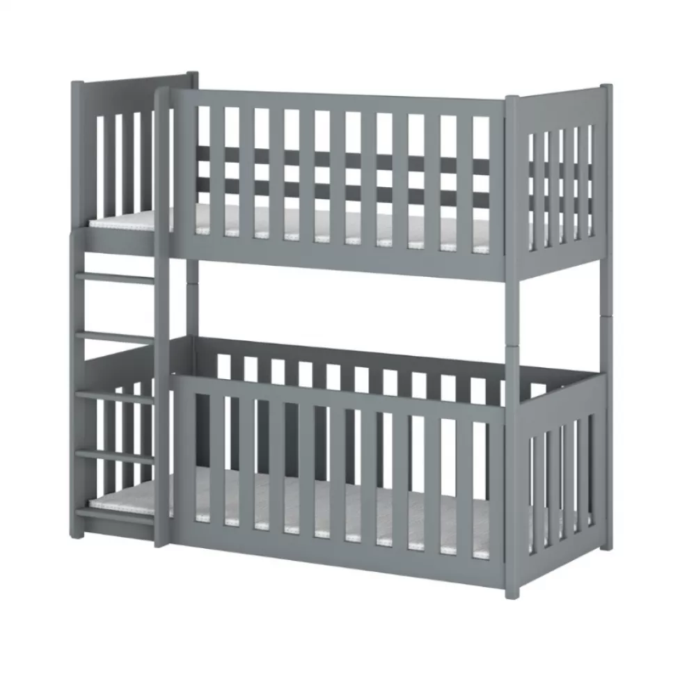 Bērnu gulta Konrad ar stelāžām Guļamvietas platums: 80 cm, Guļamvietas garums: 180 cm, · Pelēks · 87 × 188 × 164 cm