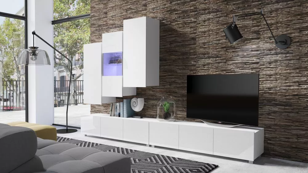 Sekcija Calabrini 17 ar LED · Balts · 300 × 43 cm