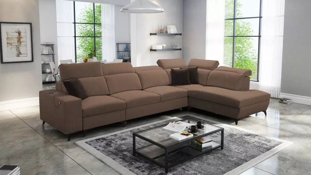 Dīvāns Bartone 11 Mix Standard · Brūns · 224 × 359 × 83 cm