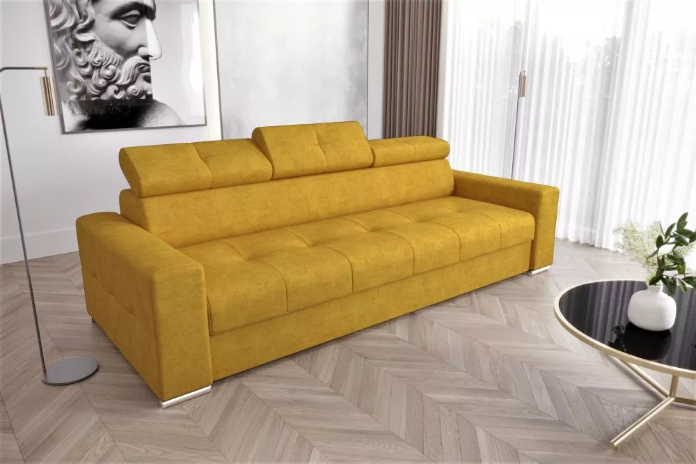 Dīvāns Margo 3S standard · Dzeltens · 100 × 273 × 78 cm
