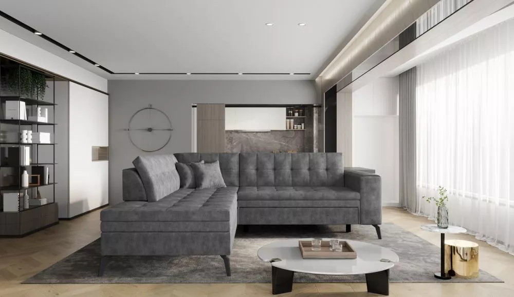 Dīvāns Lanvin Premium Standard · Tumši pelēks · 210 × 260 × 93 cm