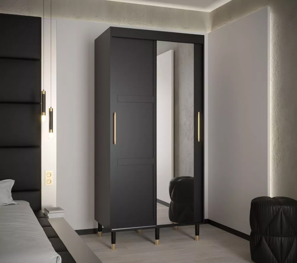 Skapis Calipso Ramiak 2 · Melns · 100 × 62 × 208 cm