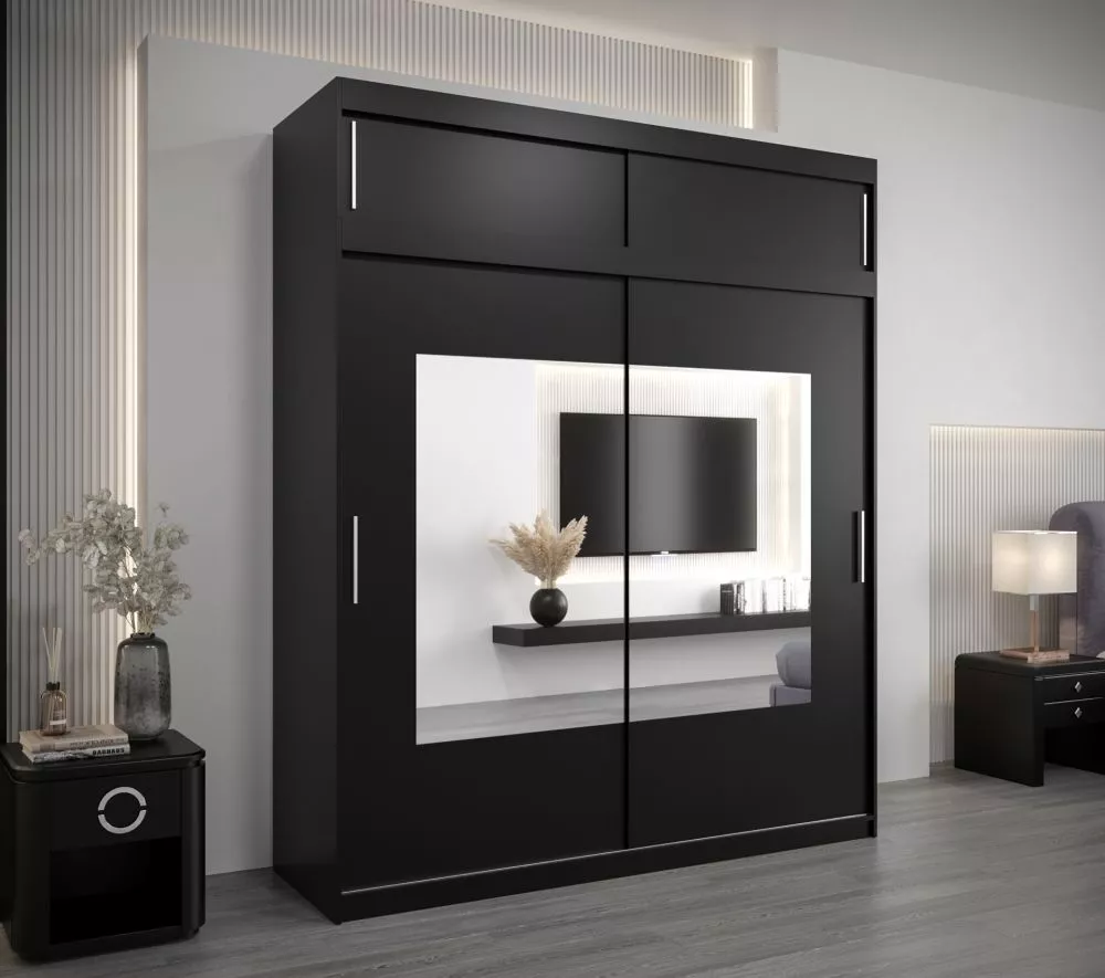 Skapis Torino SZ Premium · Melna · 200 × 62 × 240 cm