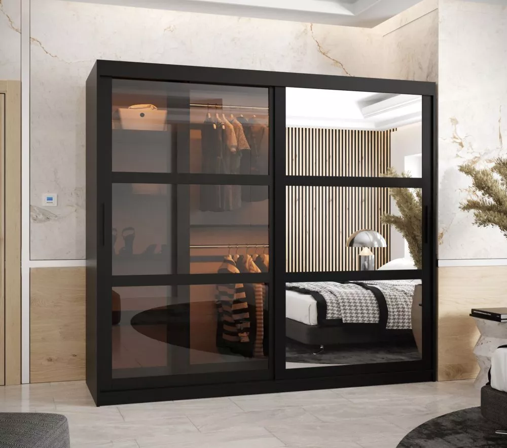 Skapis Dome 2 ar LED · Melns · 200 × 62 × 200 cm
