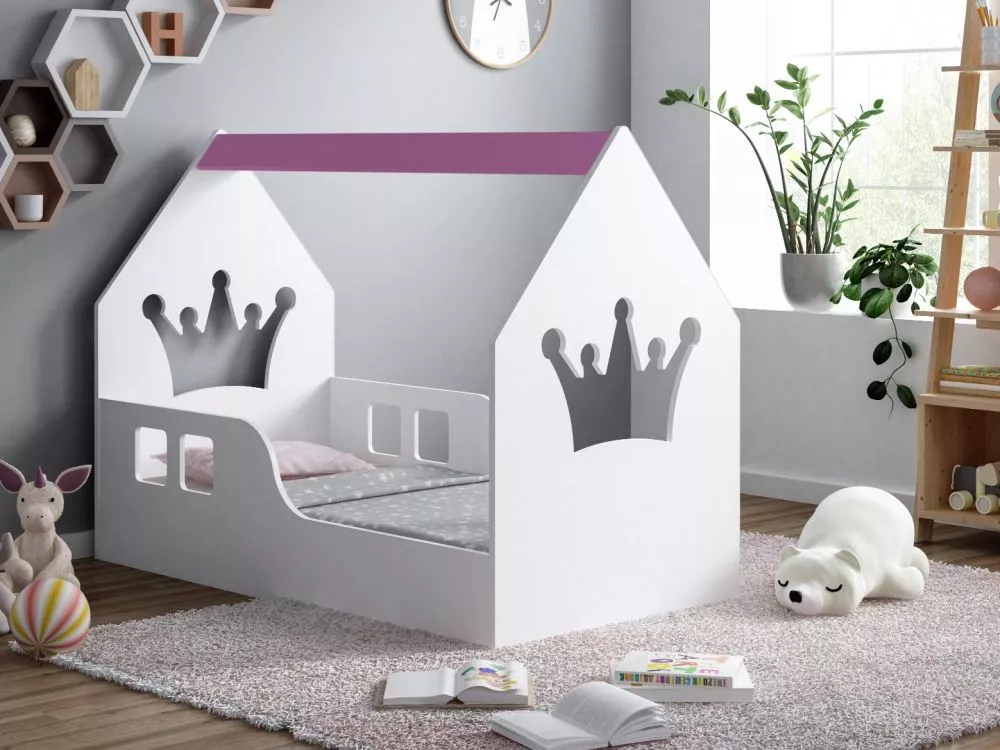 Bērnu gulta House 3 ar stelāžu Guļamvietas platums: 80 cm, Guļamvietas garums: 160 cm, · 80 × 164 × 106 cm