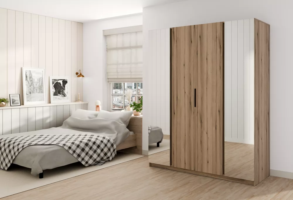 Skapis Kaja 2M2F · Ozols evoke · 200 × 62 × 239 cm