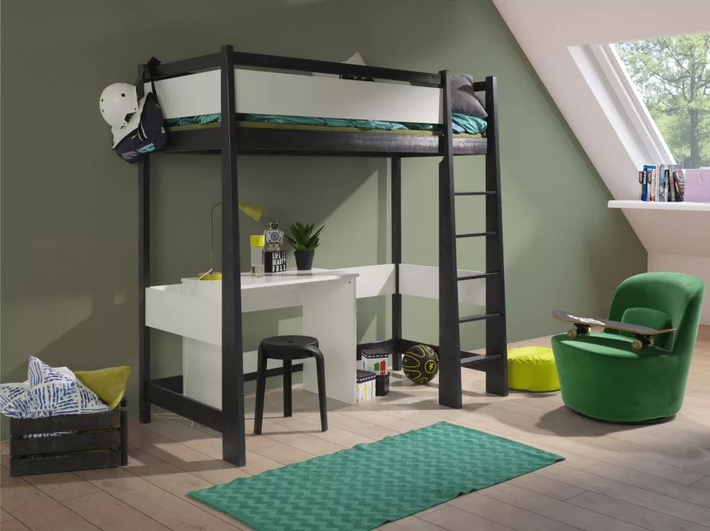 Bērnu gulta Tede 80x180 ar stelāžu Kāpņu puse: Pa labi, Guļamvietas platums: 80 cm, Guļamvietas garums: 180 cm, · 80 × 1