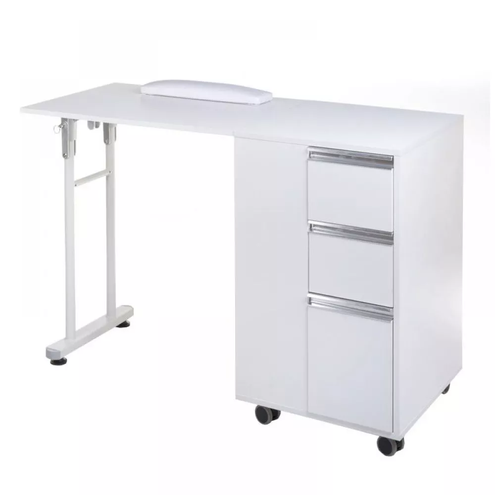 Kosmētikas galds BD-3802 · Balts · 111.5 × 76 × 45 cm