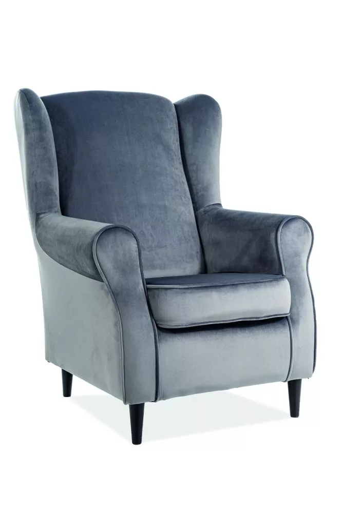 Mīksts krēsls Baron Velvet · Pelēks · 75 × 53 × 101 cm