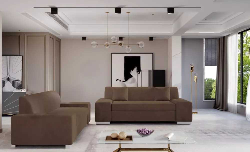 Komplekts Porto 3S+2S Lux standard · Brūns · 90 × 210 × 98 cm