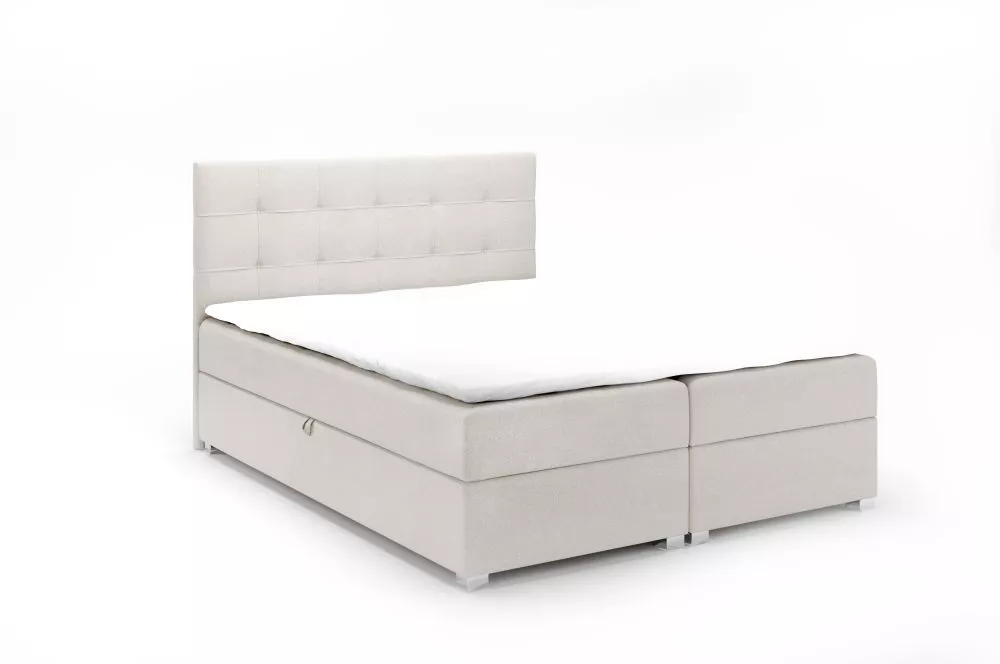 Gulta Luue Boxspring Standard Guļamvietas platums: 160 cm, Guļamvietas garums: 200 cm, · Bēšs · 163 × 206 × 103 cm