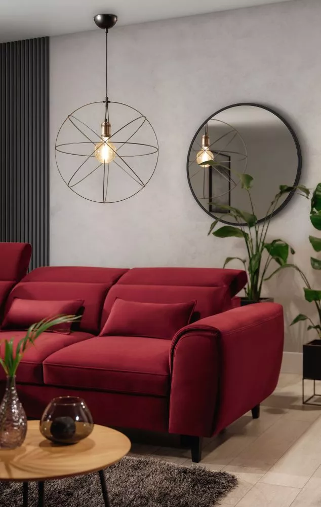 Lampa Olinto 1 veids: piekaramā, · Melns · 45 × 45 × 130 cm