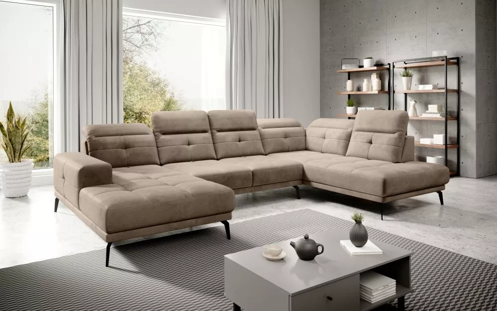 Dīvāns Bretan Premium standard · Gaiši brūns · 201 × 350 × 57 cm